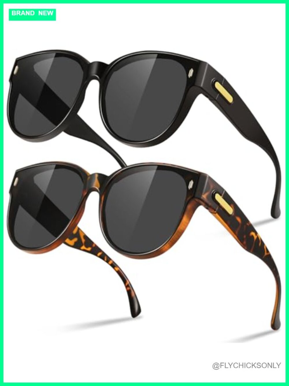 Polarized Fit Over Sunglasses for Women Oversized Round Trendy UV400